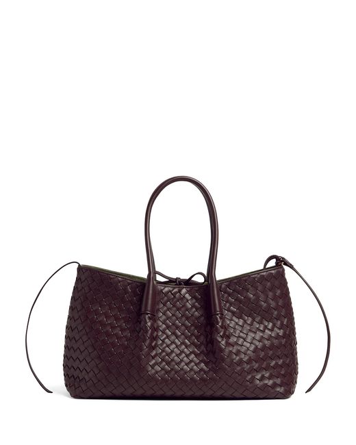 Bottega Veneta Purple Leather Reversible Pinacoteca Tote Bag