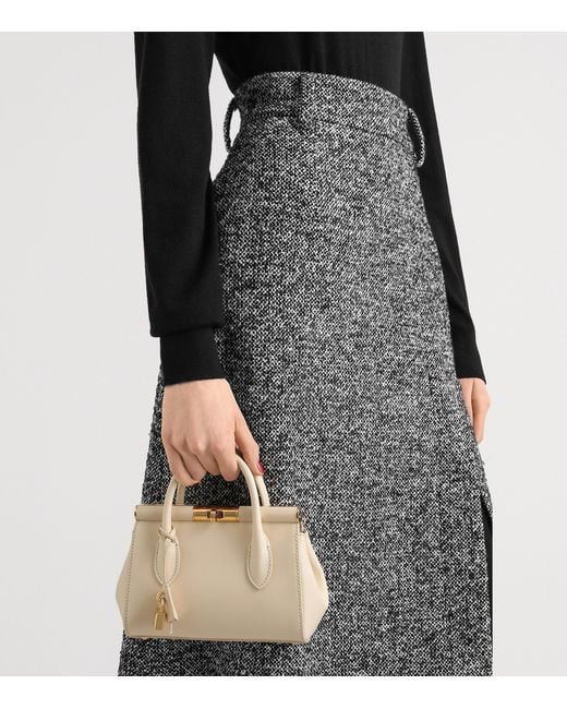 Dolce & Gabbana Natural Mini Leather Marlene Top-Handle Bag