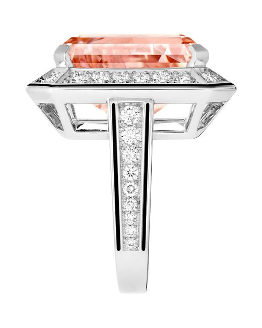 Boucheron Pink Diamond And Morganite Vendôme Liseré Ring
