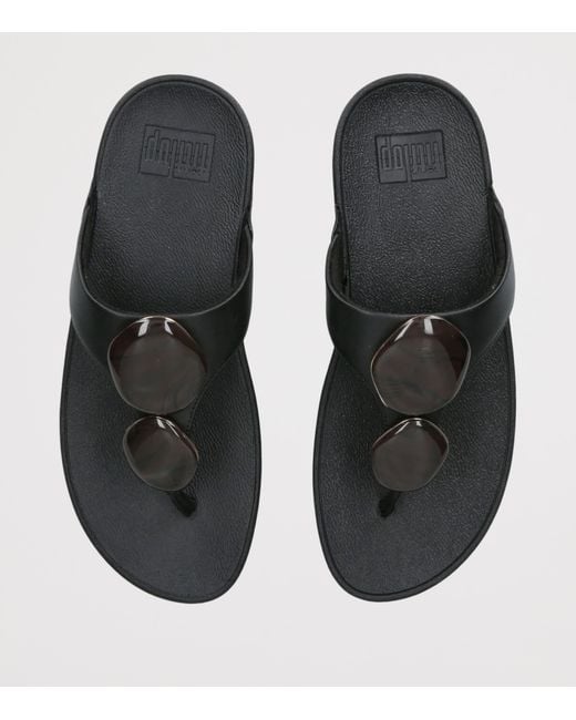 Fitflop Black Marble Stone Lulu Toe-Post Sandals 50
