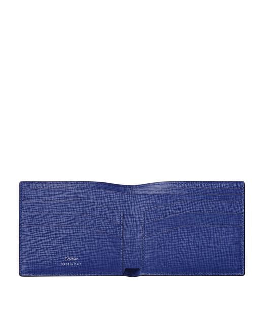 Cartier Blue Grained Leather Losange Wallet for men