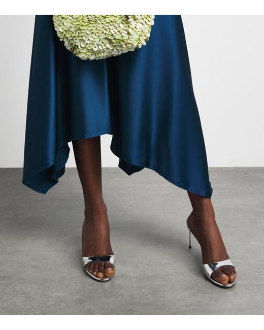 Staud Blue Silk Portia Midi Dress