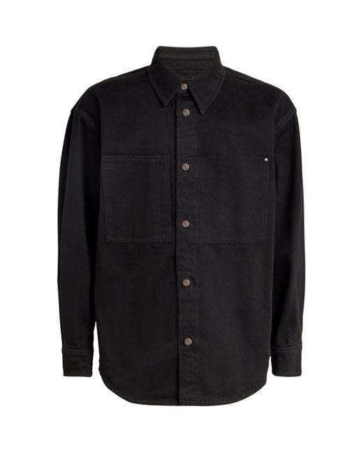 Wooyoungmi Black Denim Logo Shirt for men