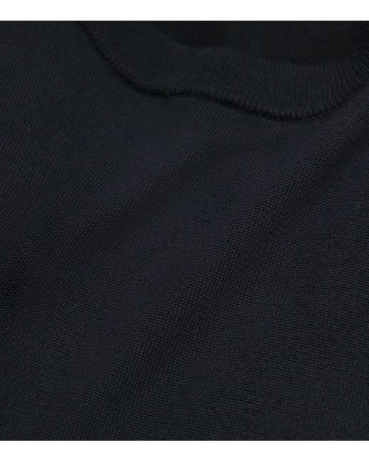 Sandro Blue Wool Crew-Neck Sweatshirt for men
