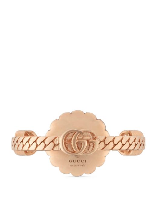 Gucci Pink Double G Flower Ring