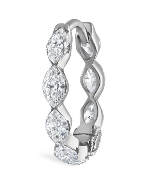 Maria Tash White Invisible Set Diamond Marquise Eternity Hoop Earring