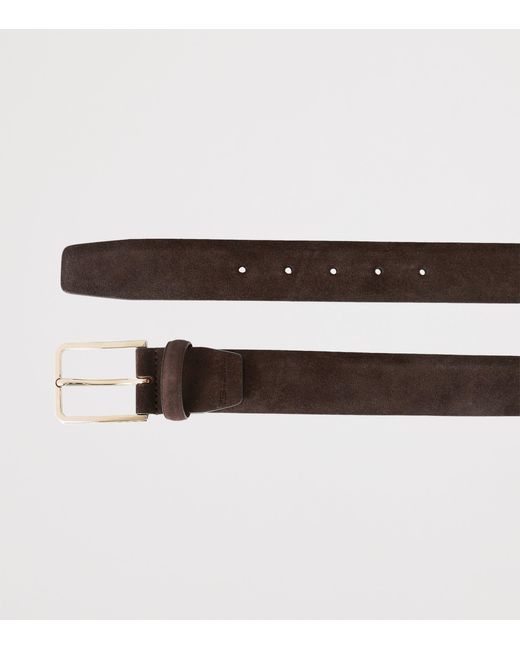 Santoni Brown Suede Belt for men