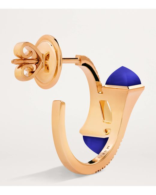 Marli New York Blue Diamond And Agate Cleo Hoop Earrings