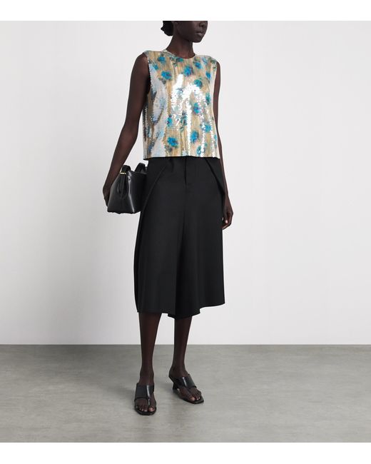 Tory Burch Blue Sequin Shell Top