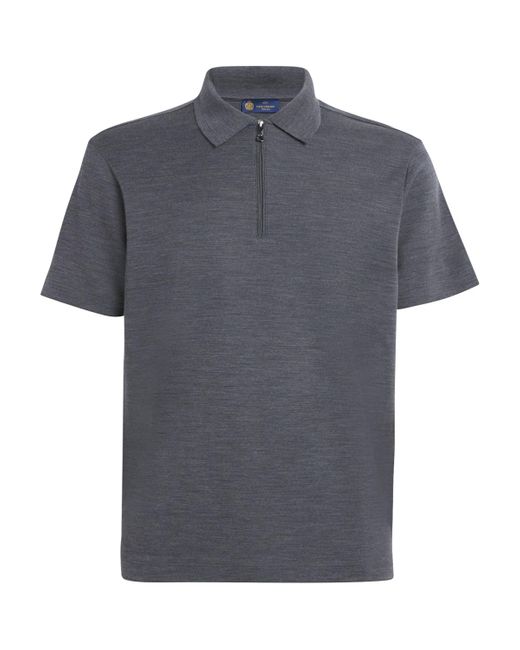 Paul & Shark Gray Wool-Silk Half-Zip Polo Shirt for men