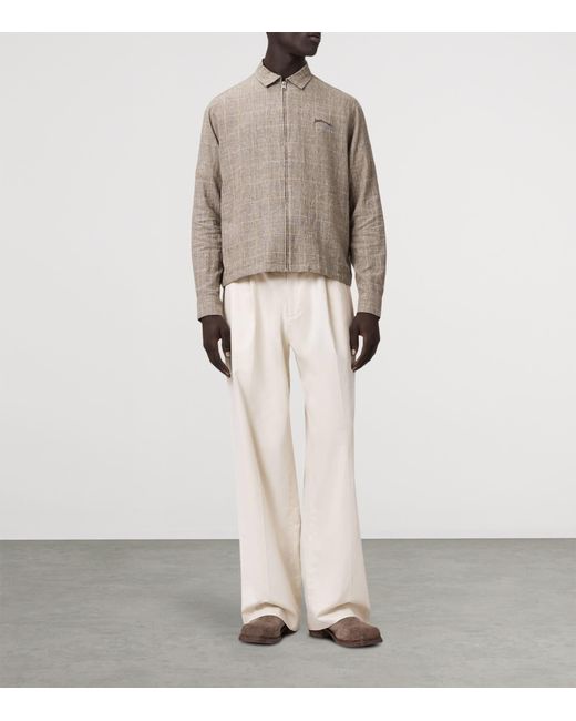 AllSaints Gray Linen-Blend Keal Jacket for men