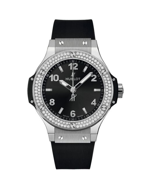 Hublot Black Stainless Steel And Diamond Big Bang Watch