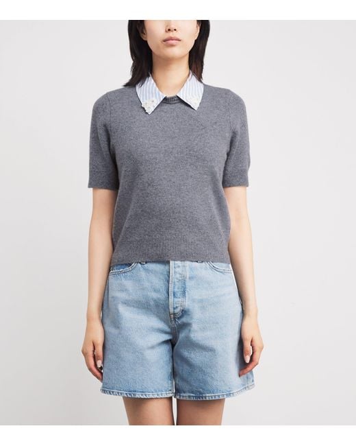 Sandro Gray Wool Detachable-Collar Sweater
