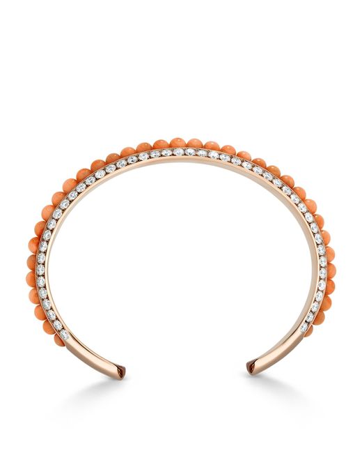 David Morris Multicolor Rose And Diamond Pearl Rose Bangle