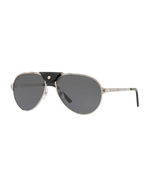 Cartier Gray Pilot Sunglasses for men
