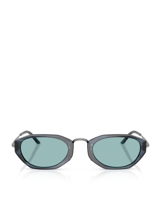 Giorgio Armani Green Irregular Oval Sunglasses for men