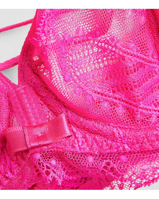Simone Perele Pink Lace Plunge Underwired Bra