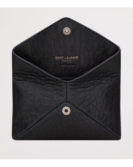 Saint Laurent Black Monogram Crocodile Effect Envelope Card Holder for men
