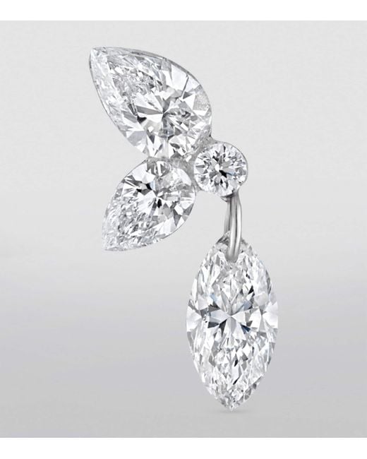 Maria Tash Metallic Grand Marquise Pear Diamond Echo Earring