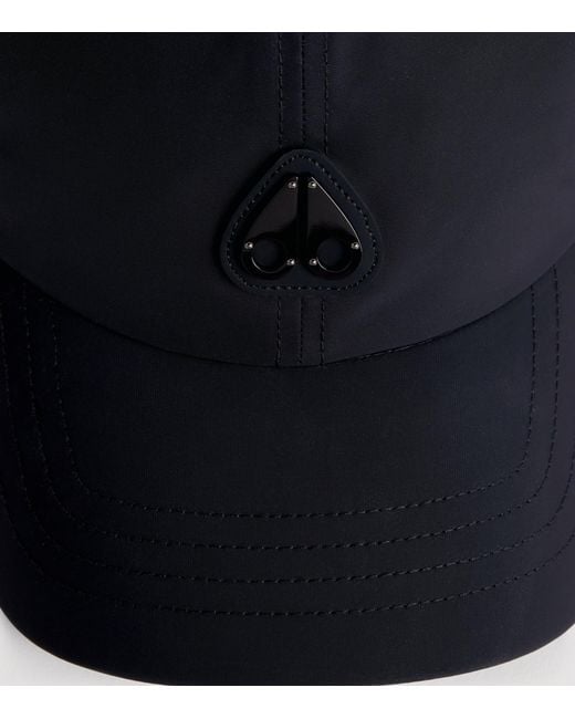 Moose Knuckles Blue Cotton Logo Baseball Cap for men