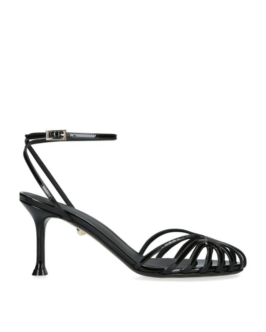 ALEVI Black Patent Leather Ally Heeled Sandals 75