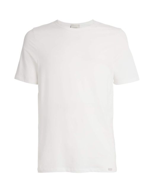 Hanro White Cotton T-Shirts for men
