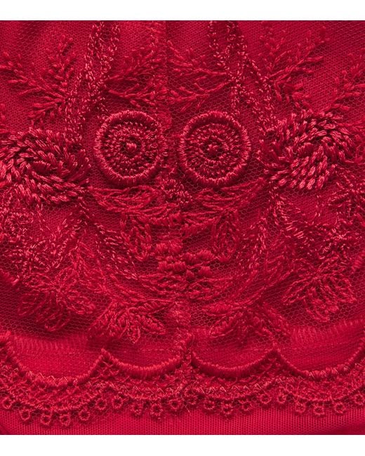 Simone Perele Red Lace Intrigue Shorty Briefs