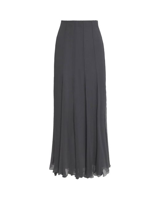 Chloé Gray Silk Maxi Skirt