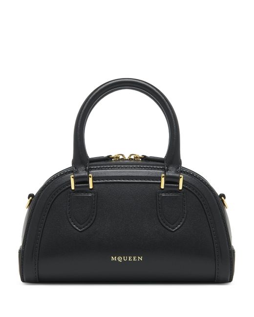 Alexander McQueen Black Mini Leather Birdee Boston Cross-Body Bag