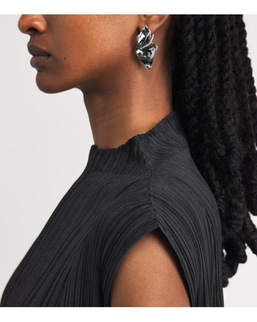 Pleats Please Issey Miyake Black Mellow Pleats Top