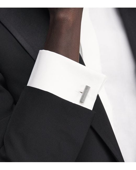 Tateossian White Polished Cable Rope Cufflinks for men