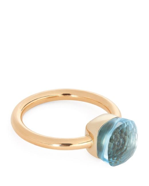 Pomellato Blue Mixed And Topaz Nudo Petit Ring