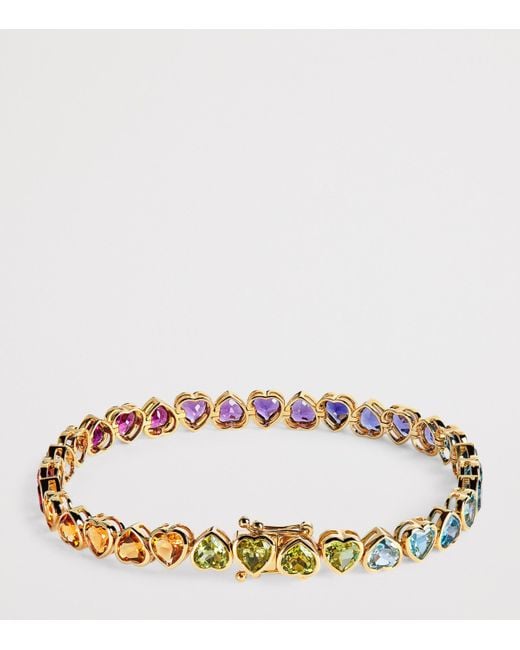 Emily P. Wheeler Brown And Multi-Gemstone I Heart Bracelet