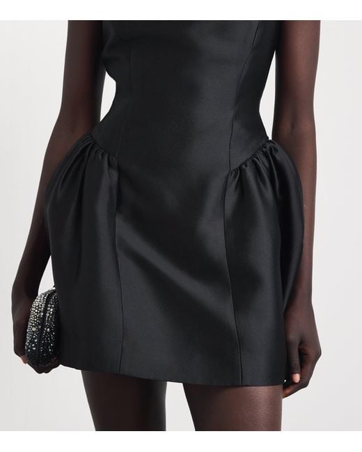 Self-Portrait Black Taffeta Mini Dress