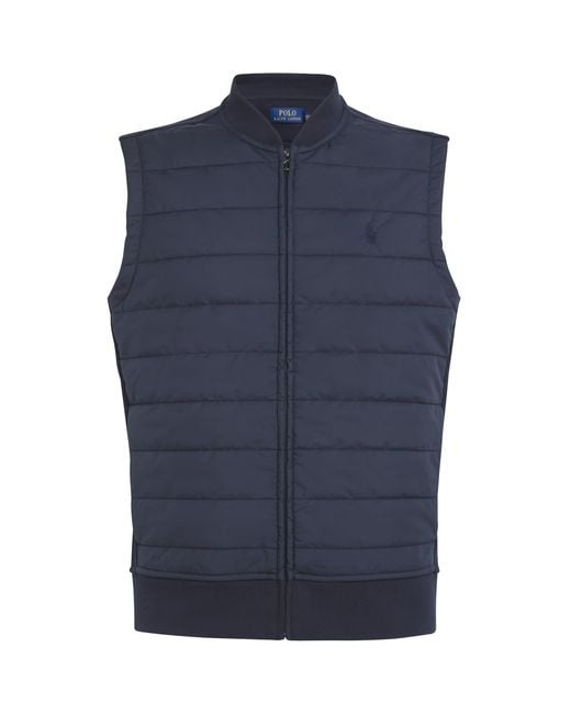 Polo Ralph Lauren Blue Padded Hybrid Zip-Up Gilet for men