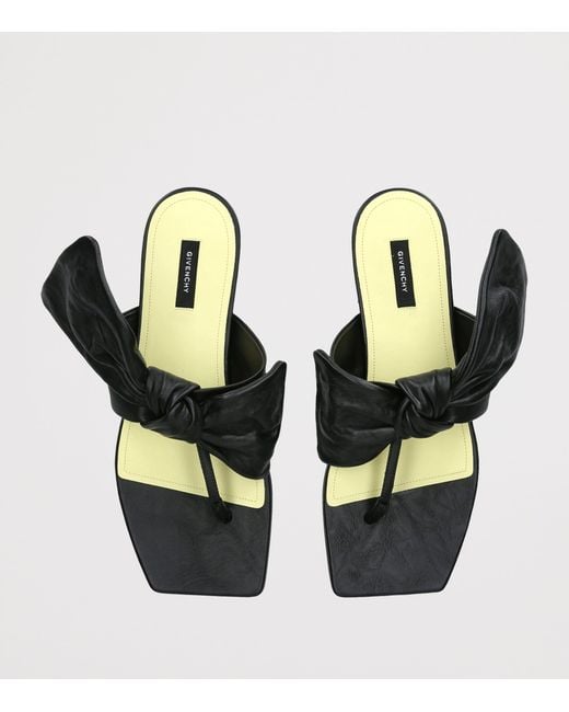 Givenchy Black Leather Boudoir Bow Sandals