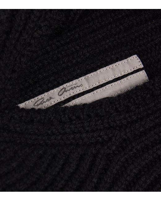Rick Owens Black Wool Balaclava for men