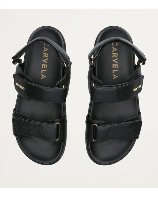 Carvela Kurt Geiger Black Leather Fame Chunky Sandals