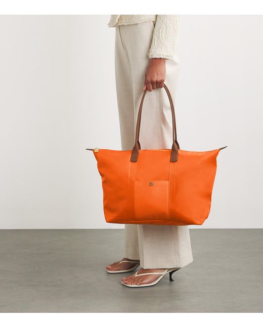 Harrods Orange Medium Nylon Tote Bag