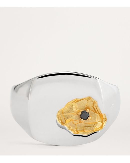 Tom Wood Metallic Sterling And Diamond Signet Ring for men
