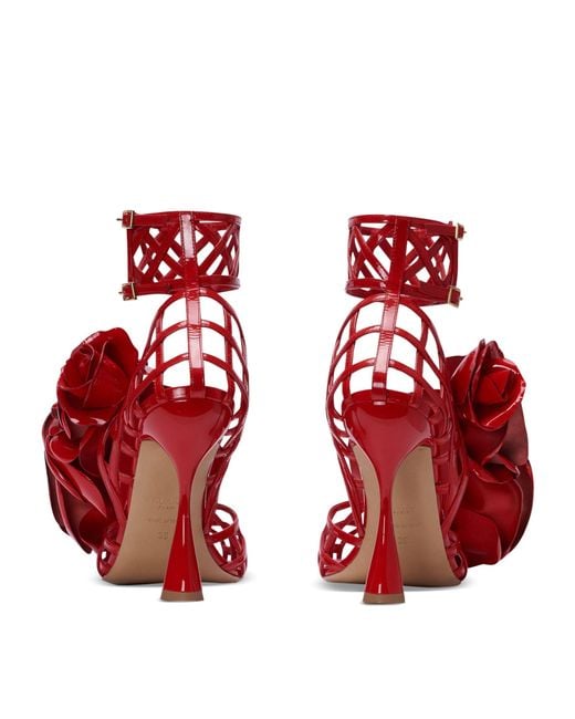Balmain Red Patent Leather Eden Heeled Sandals 95