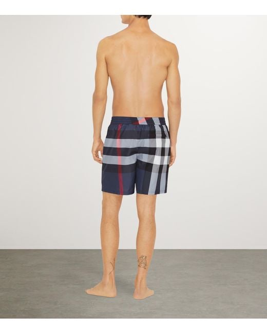 Burberry Blue Check Swim Shorts for men