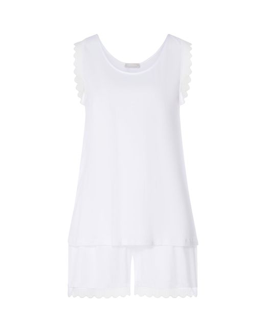Hanro White Pima Cotton Inaya Pyjama Set