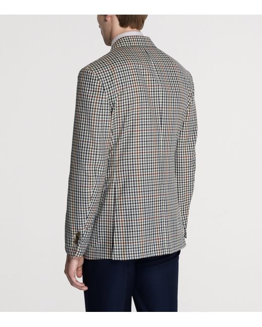 Dunhill Brown Wool Gingham Blazer for men