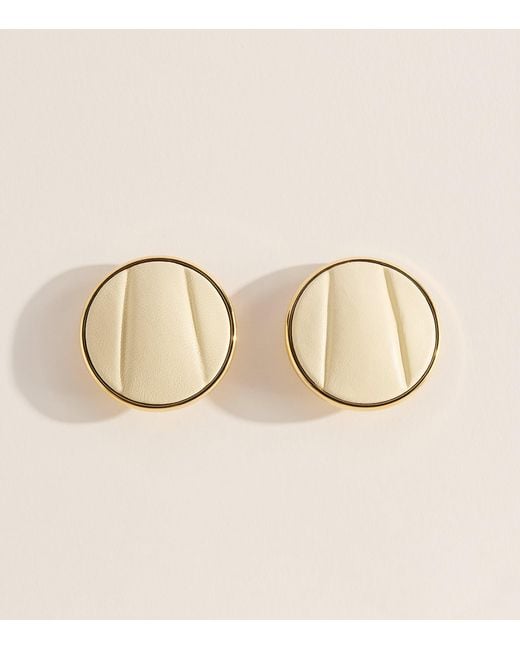 Chloé Natural Leather Pleats Clip-On Earrings