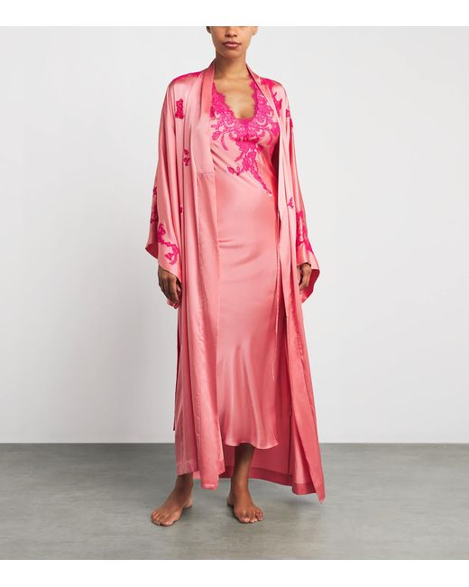 Torlowei Pink Silk Tokoni Midi Slip Dress