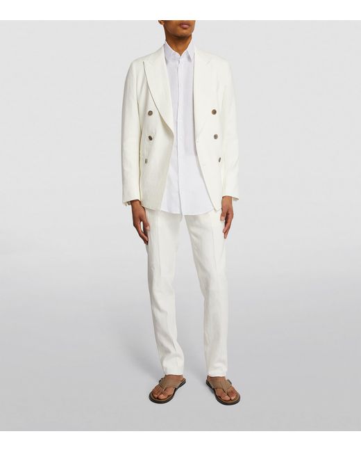 Giorgio Armani White Linen Shirt for men