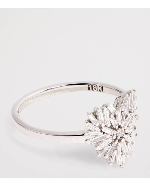 Suzanne Kalan White And Diamond Classic Small Heart Ring