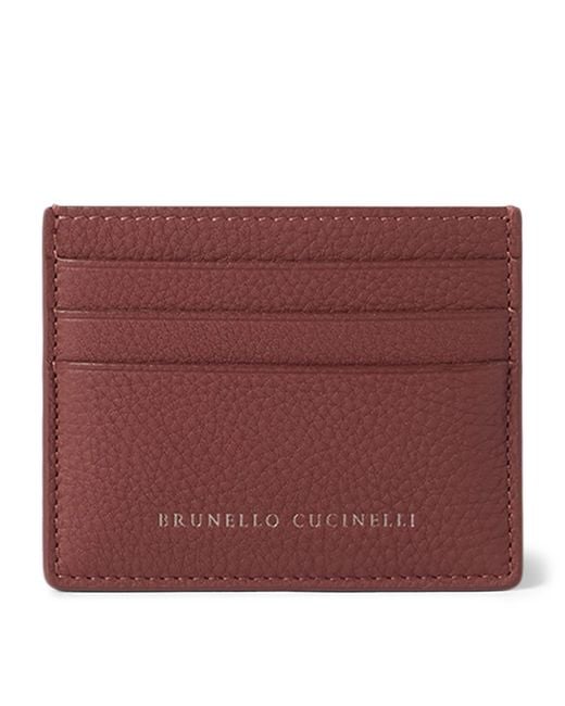 Brunello Cucinelli Red Leather Card Holder