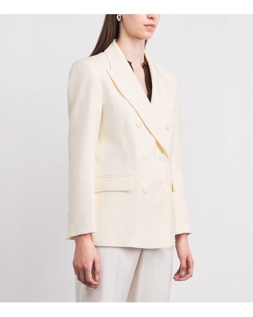 Sandro White Double-Breasted Blazer